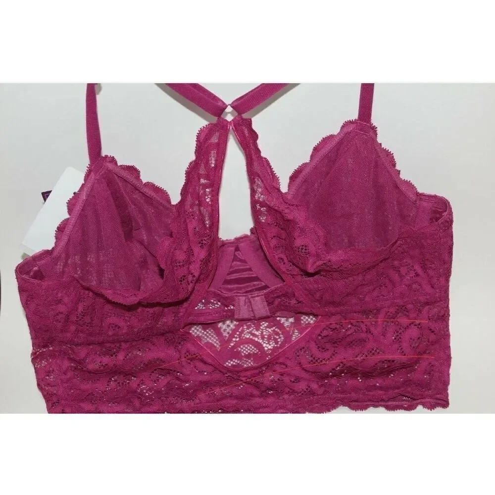 Saki Silver by Diana M. Bara 34B Boysenberry Balconette Lace Bra